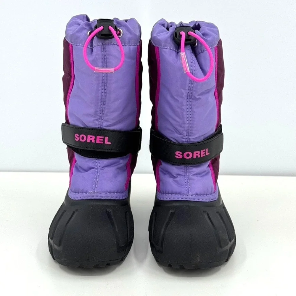 SOREL Kids Flurry Purple Waterproof Insulated Snow Boots Size 2 Purple Pink